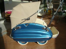 Wisa Gloria Kinderwagen 50er Jahre blau blech cool vintage