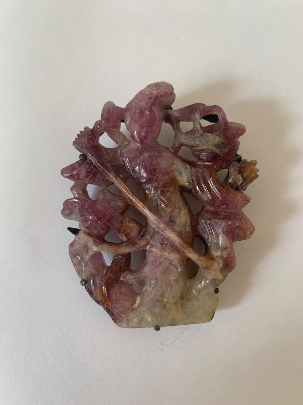 Spille & Fermagli: Antike chinesische Amethyst Brosche – Usato da Basel venduto da Amechan. 3