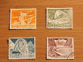 Timbres CH 1949 N° 298, 299, 300, 301, 303, 305, 307, 308