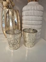 GLOBUS  2 Stück   vintage bauenrsilber kerzen gläser