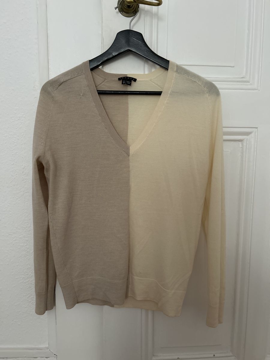 Theory Pullover & Sweatshirts: Gorgeous Theory Two-Tone Wool Sweater, sz. P – Neu (gemäss Beschreibung) aus Genève von TreasureChest