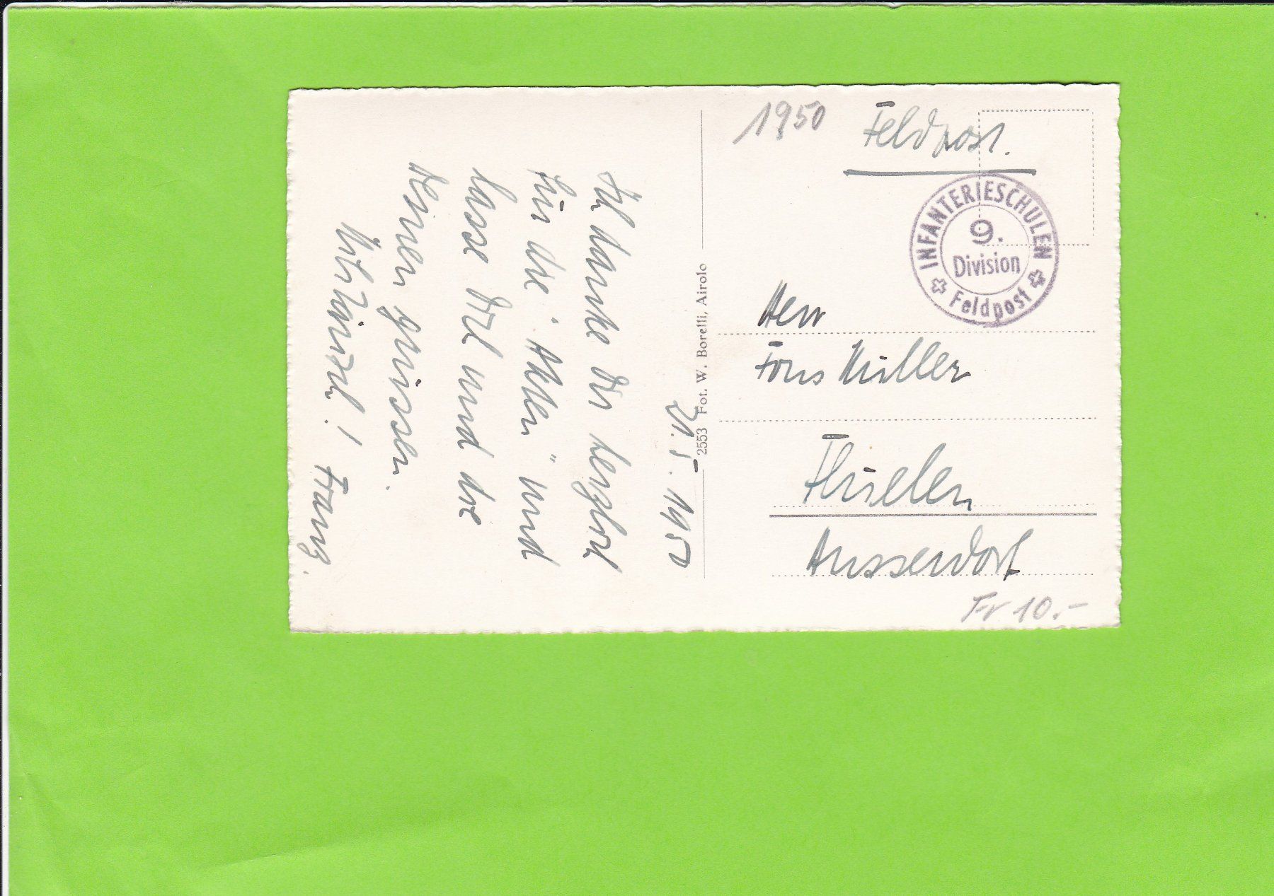 Cartoline postali: Rodi-Fiesso--Feldpost – Usato da St. Peterzell venduto da neckertal 1