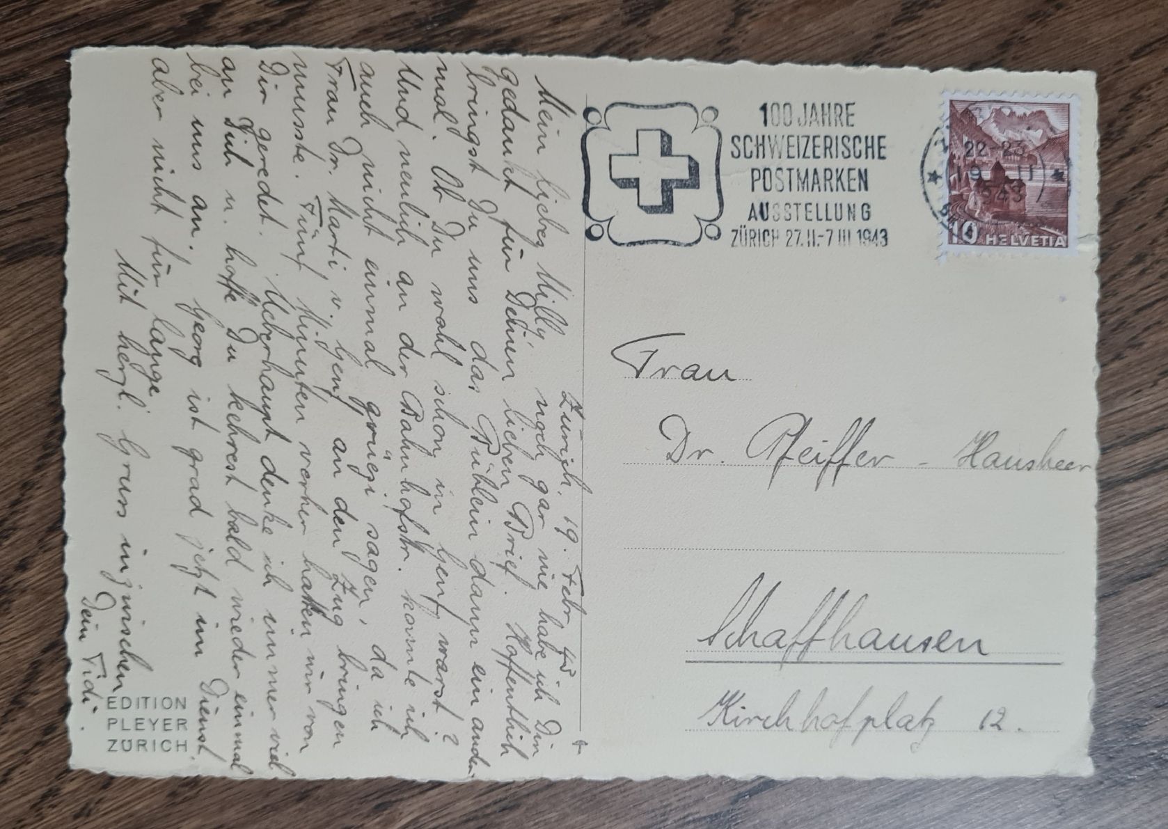 Cartoline postali: Zürich St. Peter 1943 – Usato da Ebikon venduto da Donar50 1