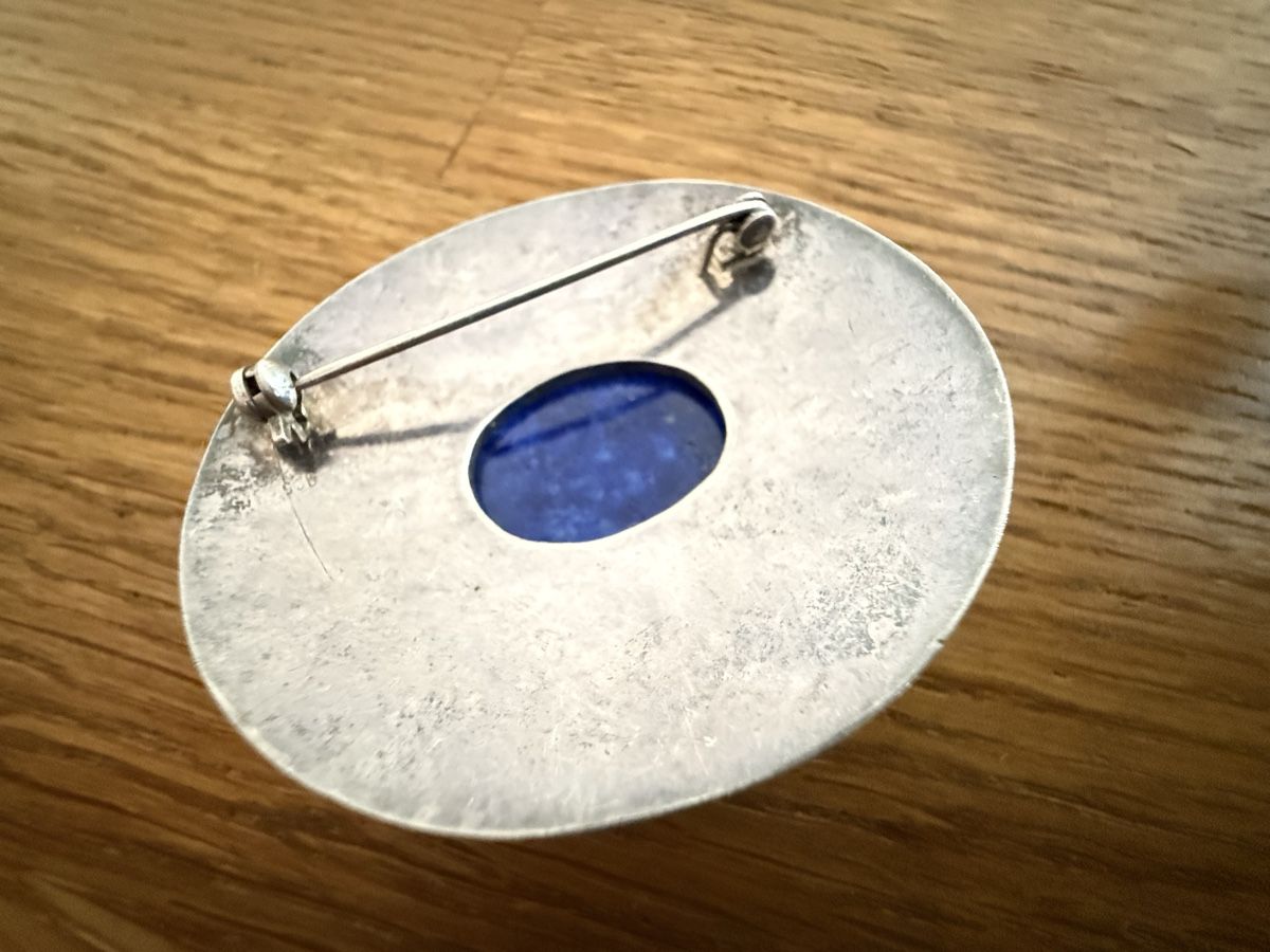 Broches & Aiguilles: Sterling Silber Brosche mit blauem Stein. – D'occasion à Goldach par Messerguru 3