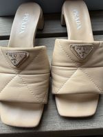 PRADA Sandalen Leder Beige Gr.38.5 mit Box