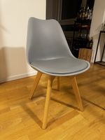 SET OF FOUR GREY DINING CHAIRS 