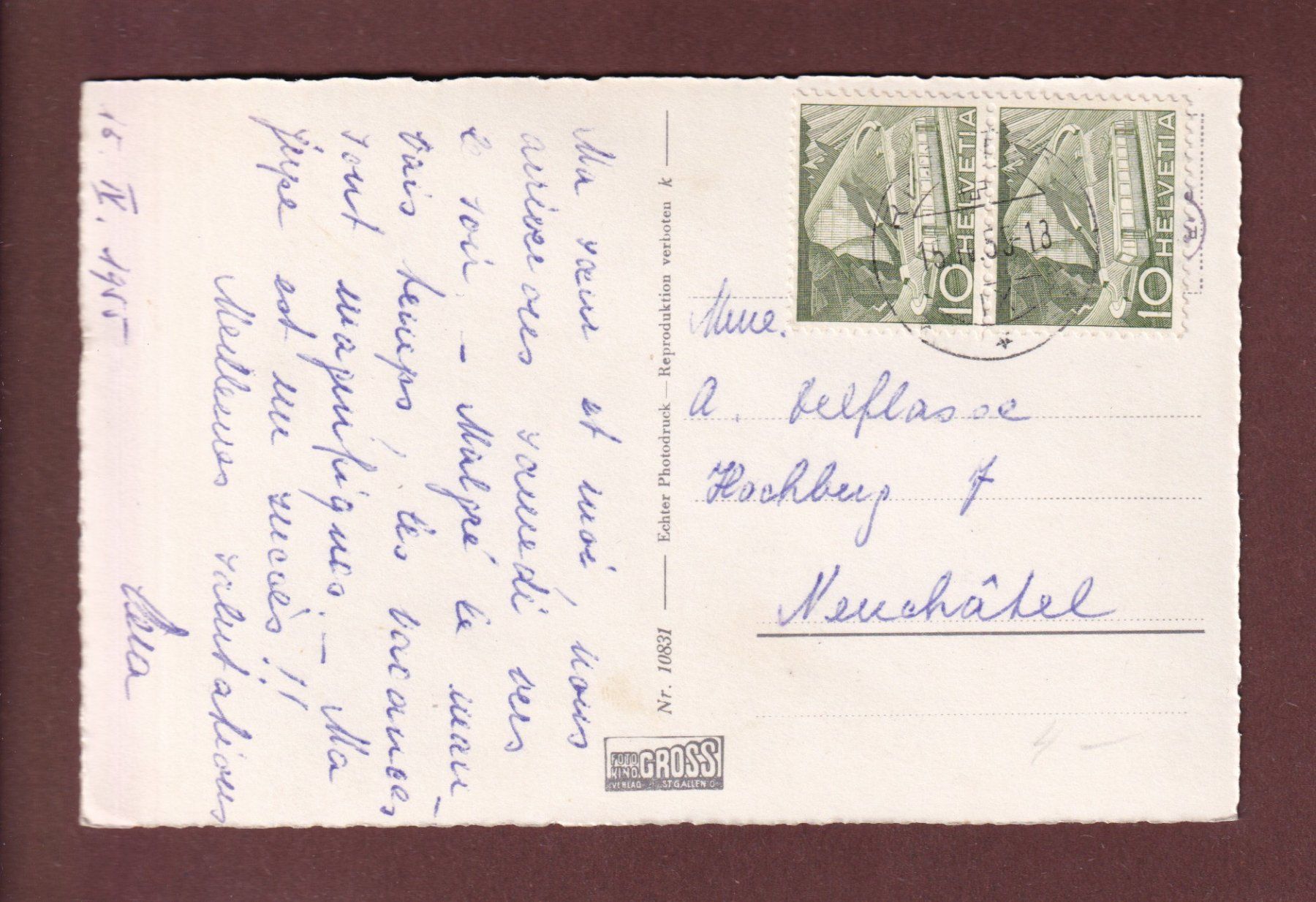 Cartoline postali: RHEINECK - Bodensee - 1955 – Usato da Pully venduto da nicecards-shop 1