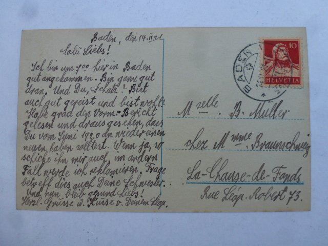 Ansichtskarten: Ansichtskarte Baden 1921 – Gebraucht aus Walkringen von Casablanca777 1