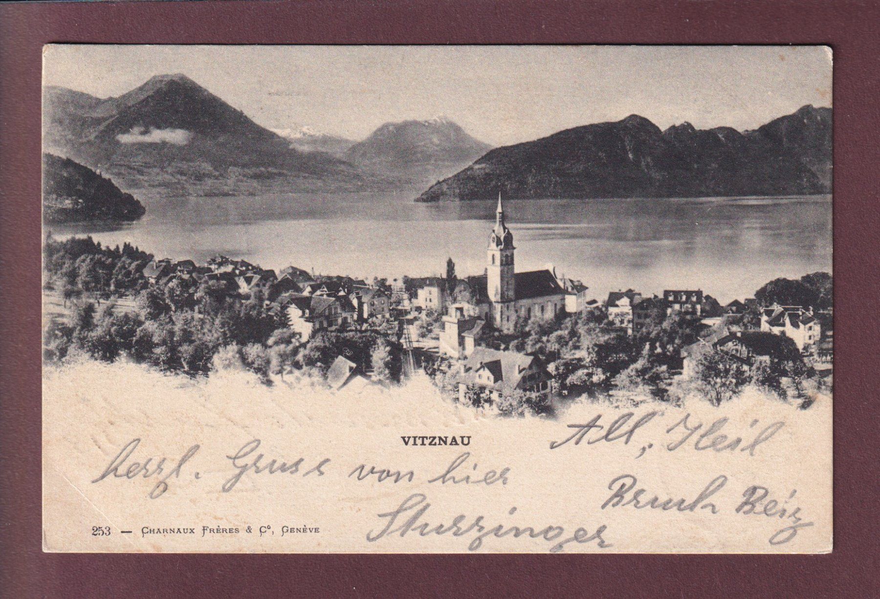 Cartoline postali: VITZNAU - 1902 - Charnaux Frères – Usato da Pully venduto da nicecards