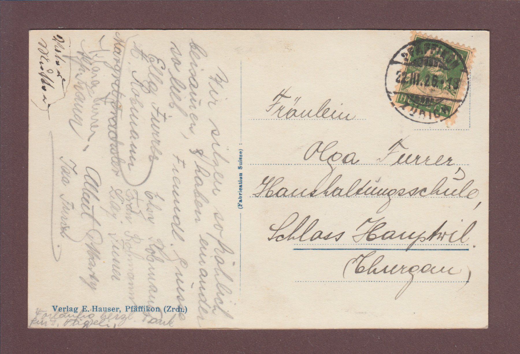 Cartoline postali: PFÄFFIKON - Abendstimmung - 1926 – Usato da Pully venduto da nicecards 1