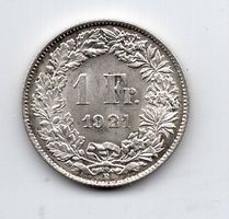 (743) Schweiz, 1 Franken 1921, top stgl