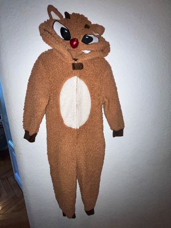 Reindeer suit with hood AND hat 4-5 years