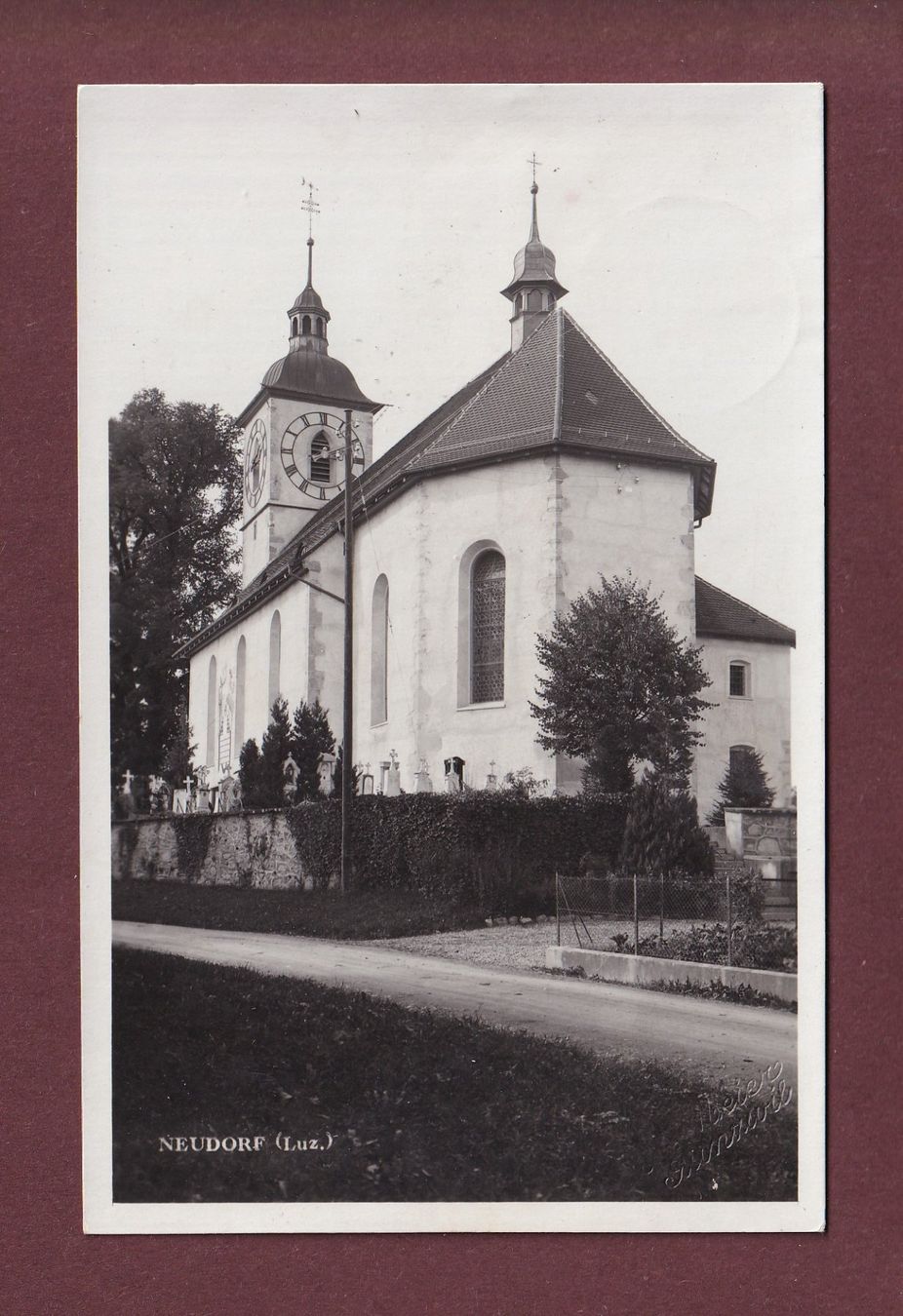 Cartoline postali: Photo - NEUDORF - Kirche - 1935 – Usato da Pully venduto da nicecards