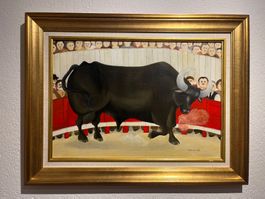 Carole Perret, La Feria, Tempera sur panneau, ENVOI INCLUS !