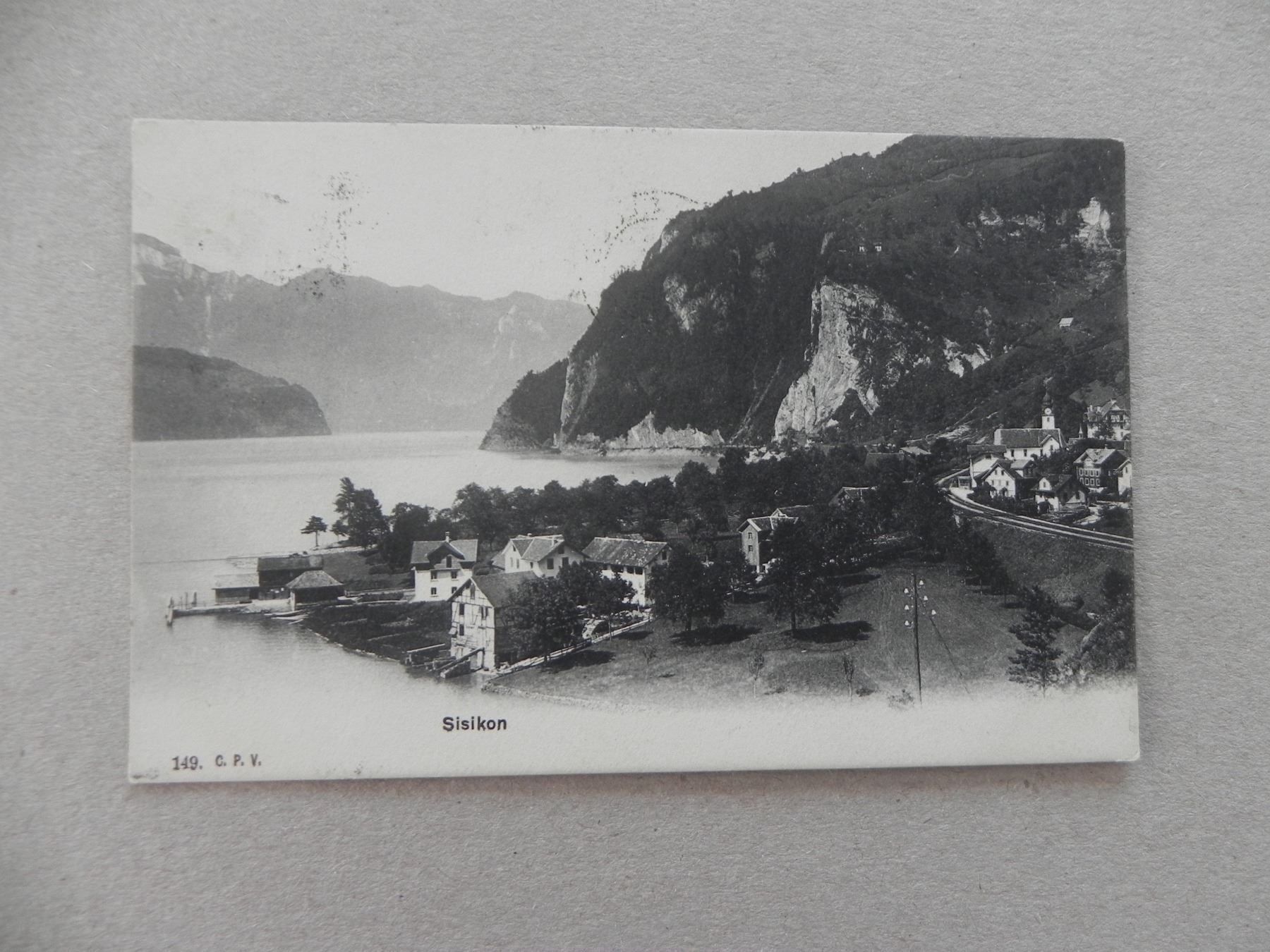 Cartoline postali: Ansichtskarte Sisikon Uri UR 1909 – Usato da Siebnen venduto da krimsie