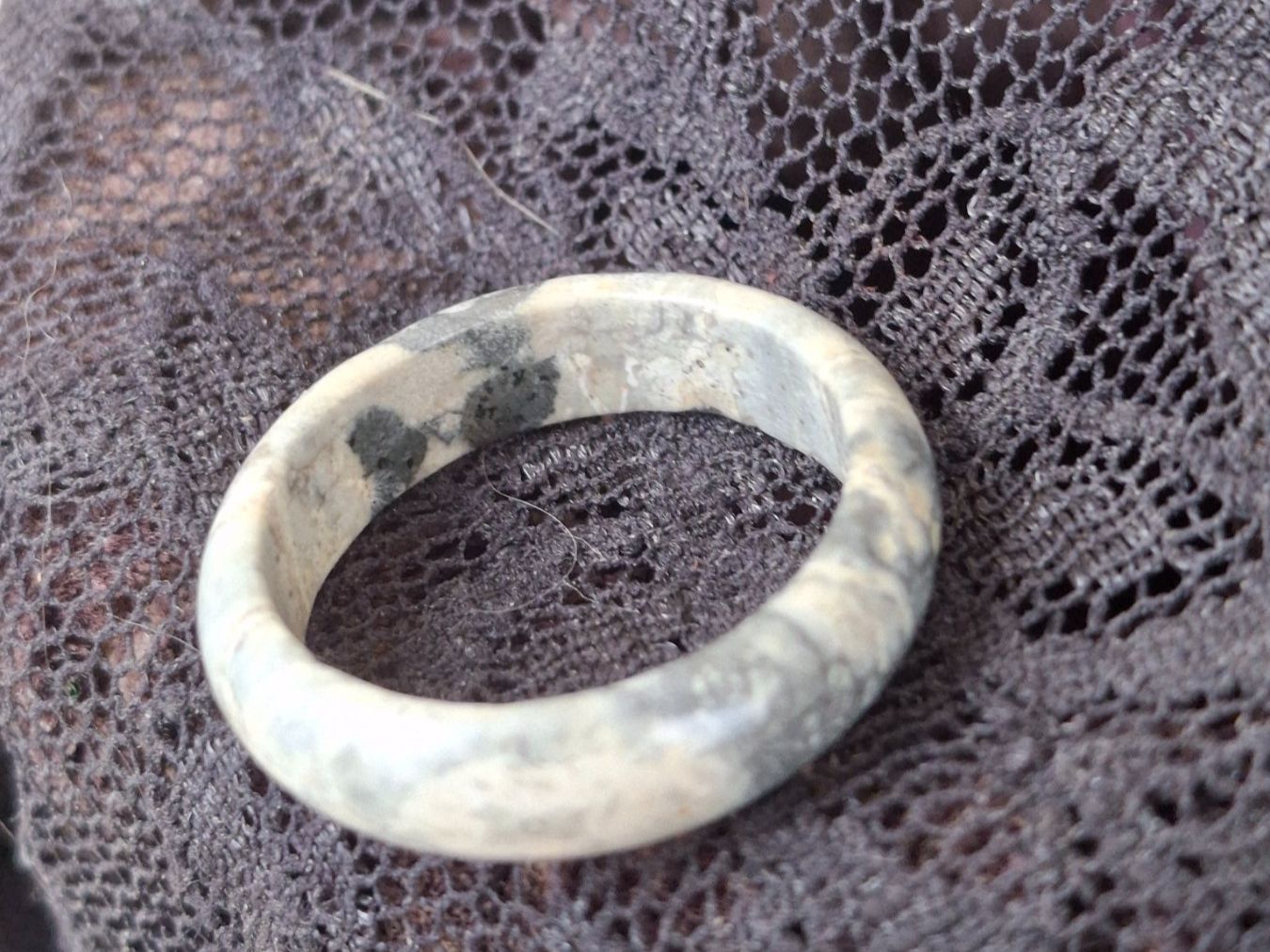 Anelli: Halbedelsteinring Jasper Ring Hell, abgerundet, ca. 19 mm, L – Usato da Münchenbuchsee venduto da babilibern 1
