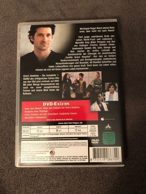 Alle DVDs: GREY‘S ANATOMY 1. Staffel – Gebraucht aus Zollikofen von jde_72zf 1