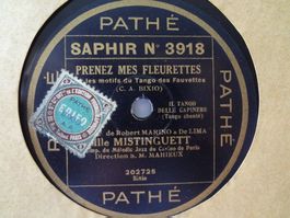 Disque 78 tours Pathé saphir 30cm de Mistinguett - No 3918
