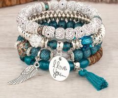 Armband 4 teilig blau oder rosa neu