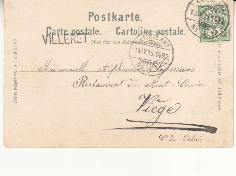 Cartoline postali: Berner Trachten 1905 mit Stabstempel Villeret – Usato da Bürglen TG venduto da StampGraf 1