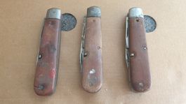 3x Alte Vintage Armee Suisse 1908model Wenger  Sackmesser