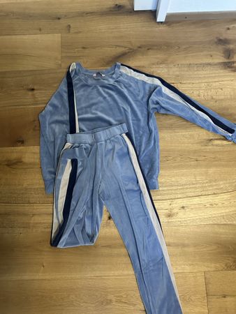 Hunkemöller Trainingsanzug Velours blau Grösse M/XS