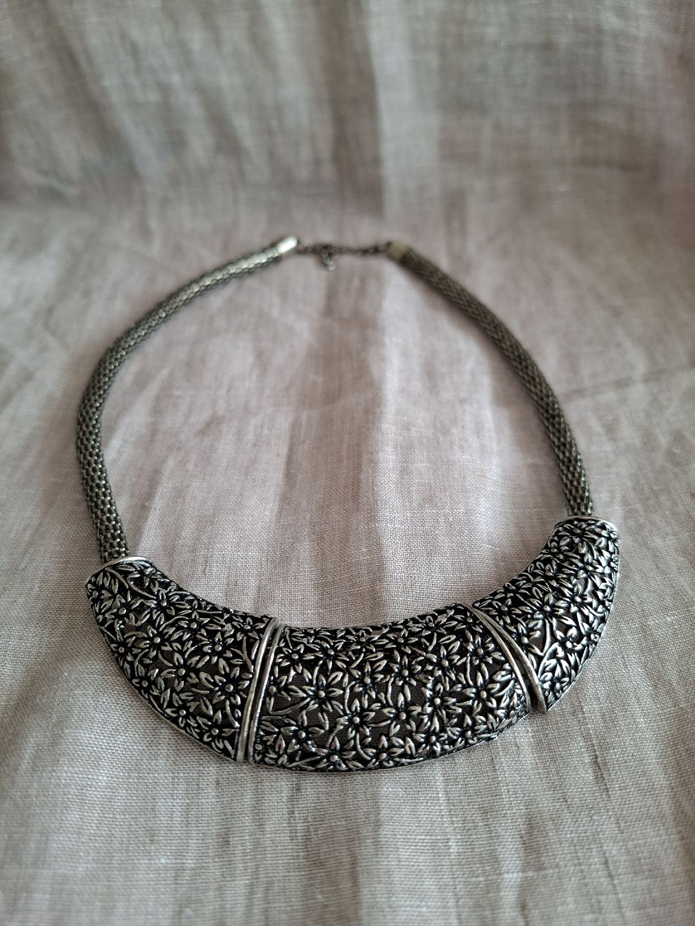 Ketten: Collier Vintage Statement Argenté Floral – Neu (gemäss Beschreibung) aus Lutry von Sim_Sta 3