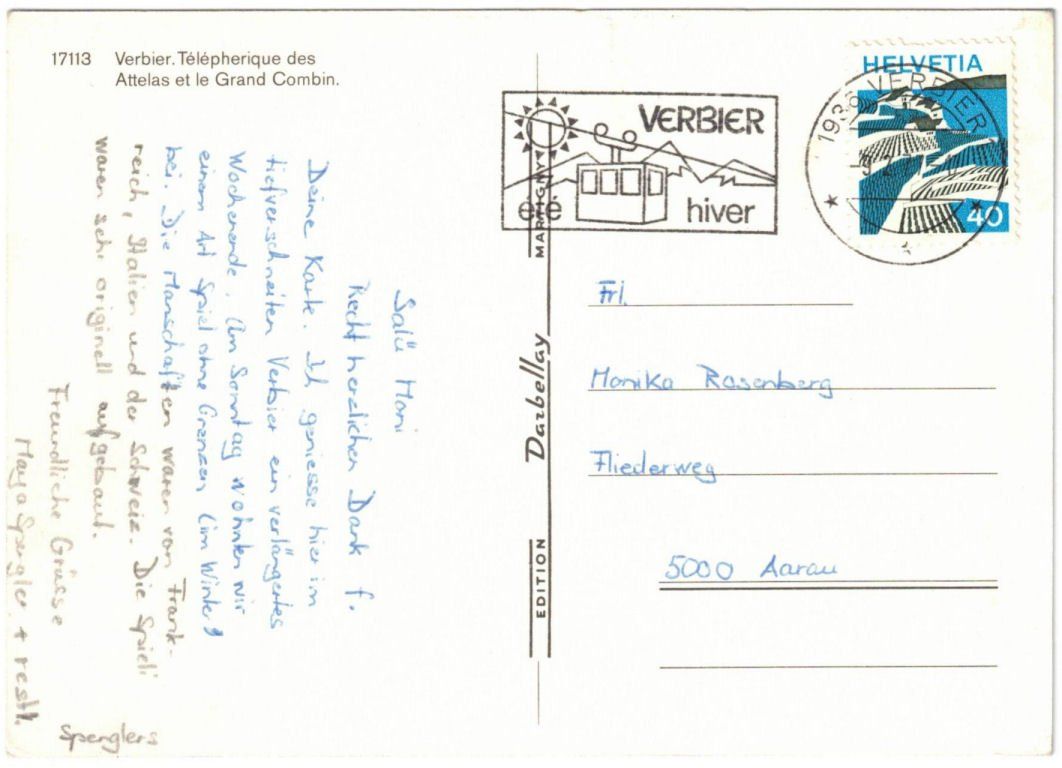 Cartoline postali: Verbier - Luftseilbahn Attelas – Usato da Binningen venduto da Mountainrider 1