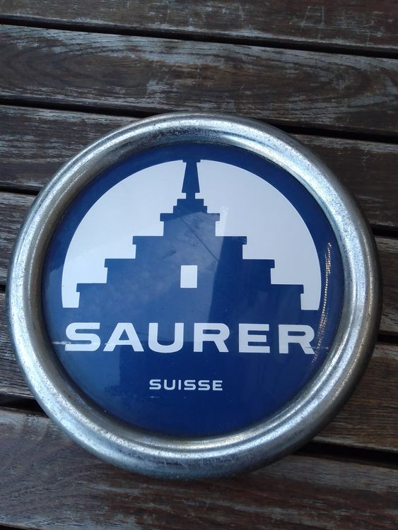 Grosses altes Automobil Emblem Schild / SAURER Suisse (Gebraucht) in ...