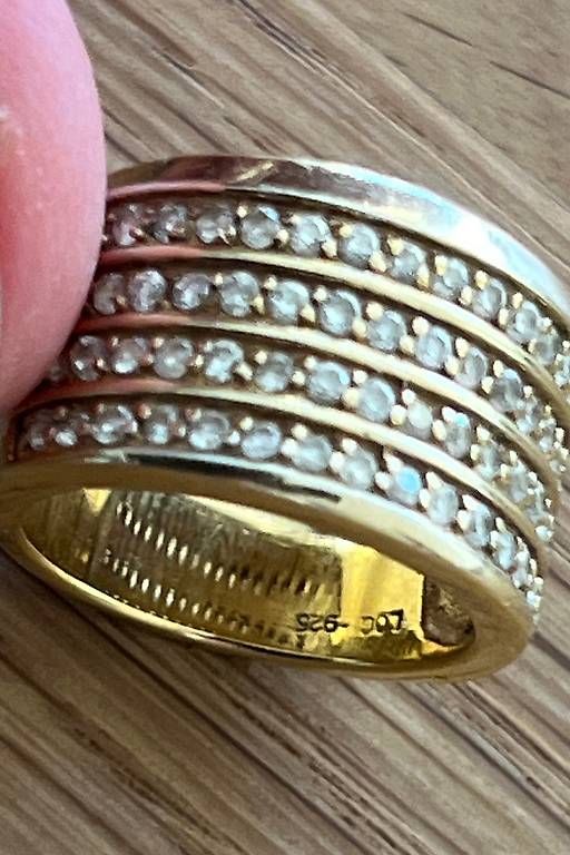 Ringe: Fingerring Silber vergoldet mit Zirkonia – Gebraucht aus Basel von Findus78 3