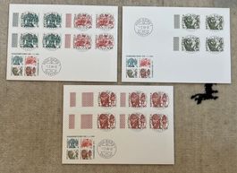 3 FDC aus Markenheft 1984 voll ET blanco, illustriert RAR
