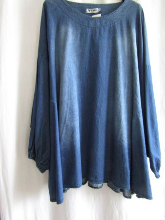 Gr. 50/60, Jeanstunika, stone washed, lockere A-Form