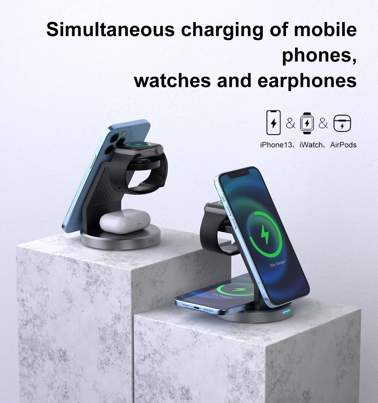 Ladegeräte: Station de charge induction 3 en 1 iPhone Apple Watch – Neu und originalverpackt aus Delémont von abonprix 2