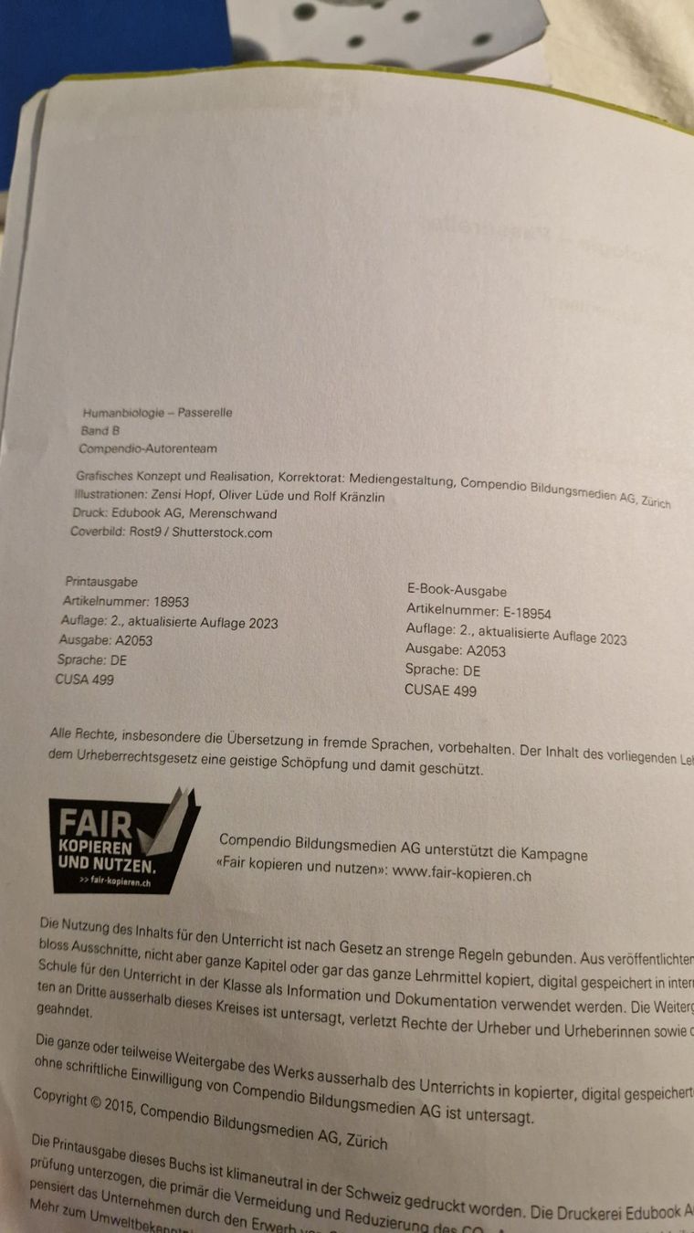 Bücher: Compendio Passerelle: Zellbiologie bis Evolution, Top! – Gebraucht aus Fehraltorf von buylow3000 2