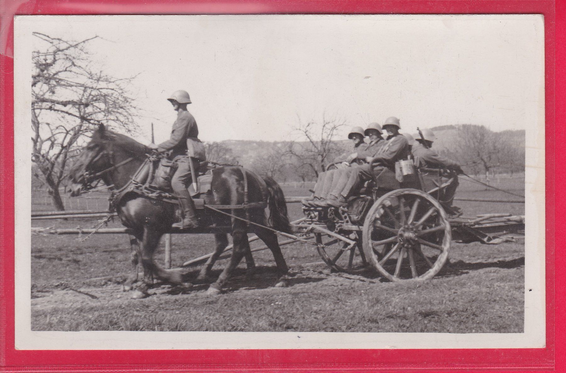 Cartoline postali: BOBINE AUF  PFERDE - ANHÄNGER – Usato da Oberrieden venduto da Gebirgsstelze