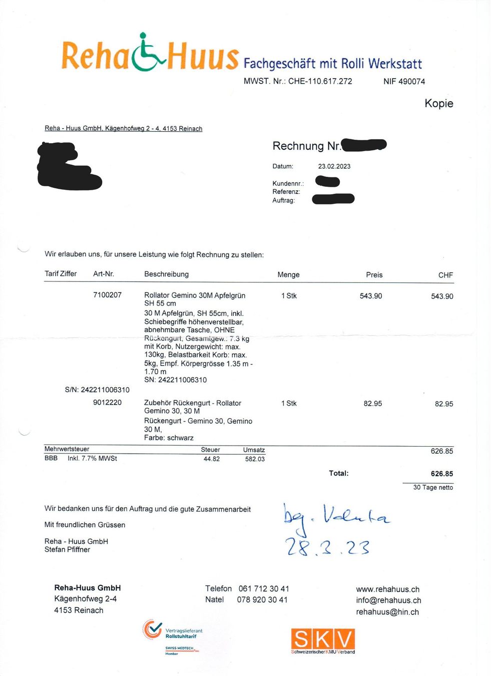 Gehhilfen: Rollator Gemino 30 -  neuwertig – Gebraucht aus Pfeffingen von Sinsebin 3