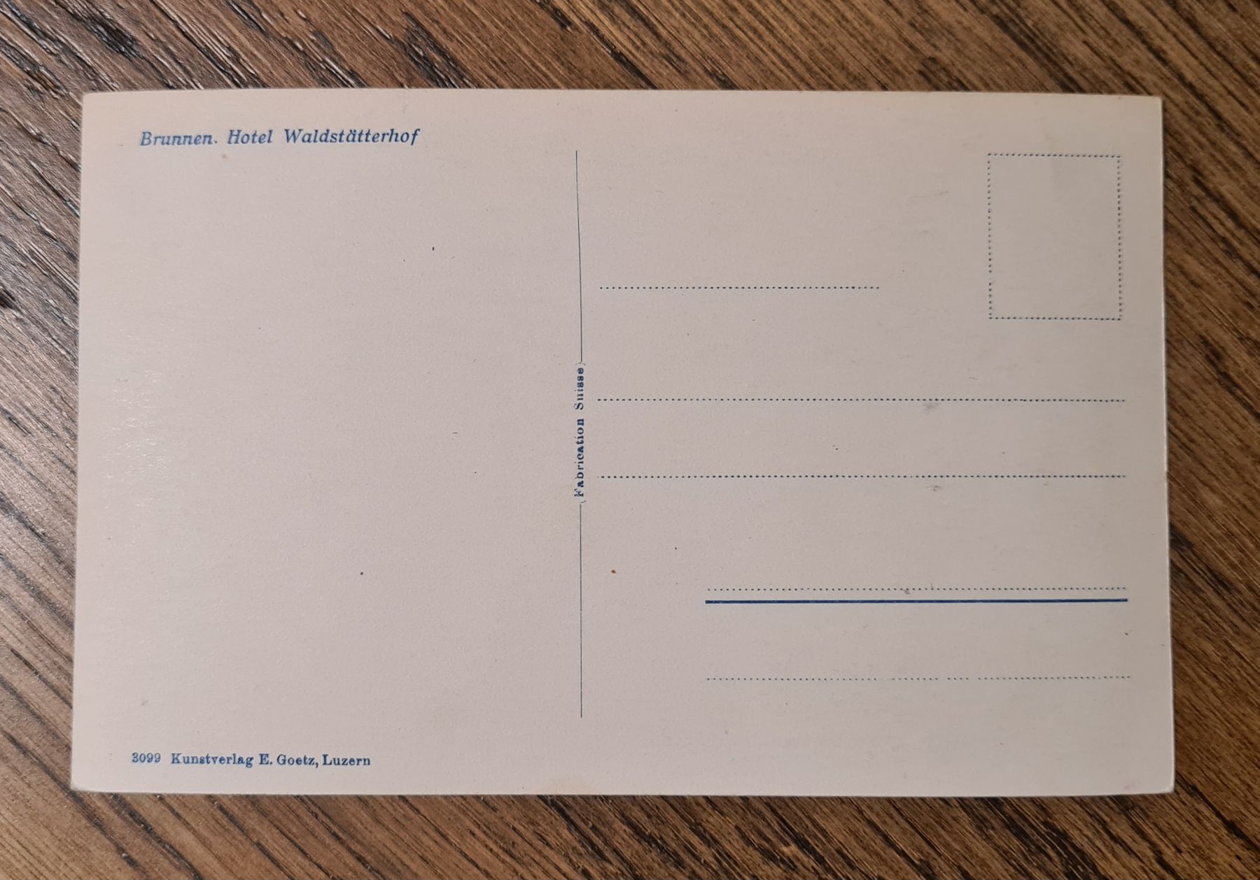 Cartoline postali: Brunnen Hotel Waldstätterhof – Usato da Ebikon venduto da Donar50 2