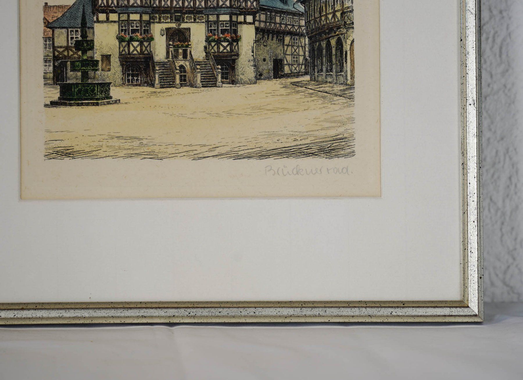Foto & Immagini: Gerahmte Farbradierung "Rathaus Wernigerode", sign. Brückner – Usato da Dietikon venduto da zajactb 1