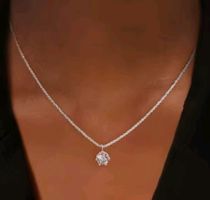 Collier argent avec diamant de moissanite de 1 ct certifié