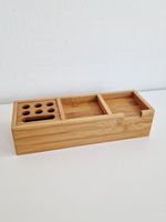 Bambus Organizer für Schreibtisch oder Kosmetika 26x6x9