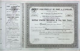 Soc. Industrielle de Port à L'Anglais SA, Paris - 1928