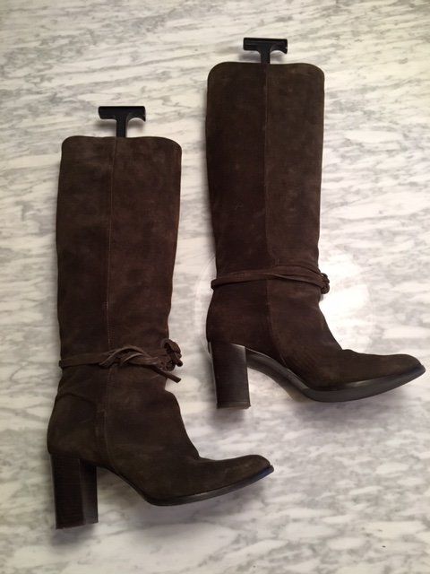 stiefeletten grün wildleder