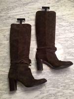 Wildleder-Stiefel / Gr. 37 / Olive grün