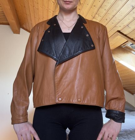 Veste en cuir Vintage Mirjana Marić – Taille 38