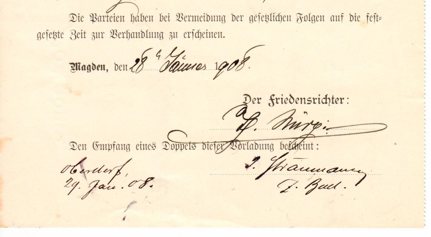 Alle Briefmarken: R-Brief Magden - Stempel OBERDORF B.LAND 1908 – Gebraucht aus Wolhusen von Curver9 2