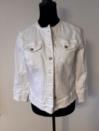 Monari Jeans Jacke Weiss Gr. 38 mit tollen Details!