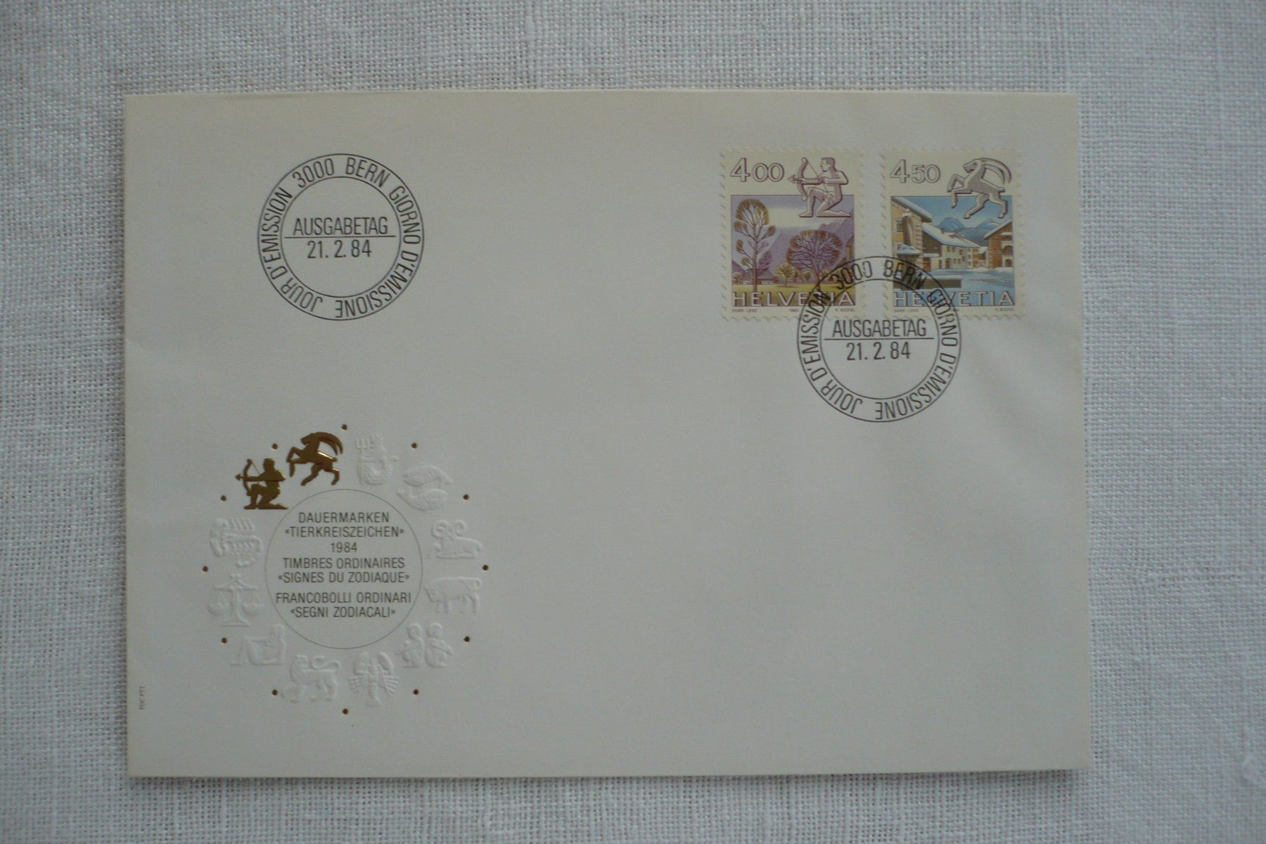 Tutti i francobolli: 21.2.84 FDC Tierkreiszeichen SBK 692 - 693 – Usato da Zürich venduto da saltandpepper008