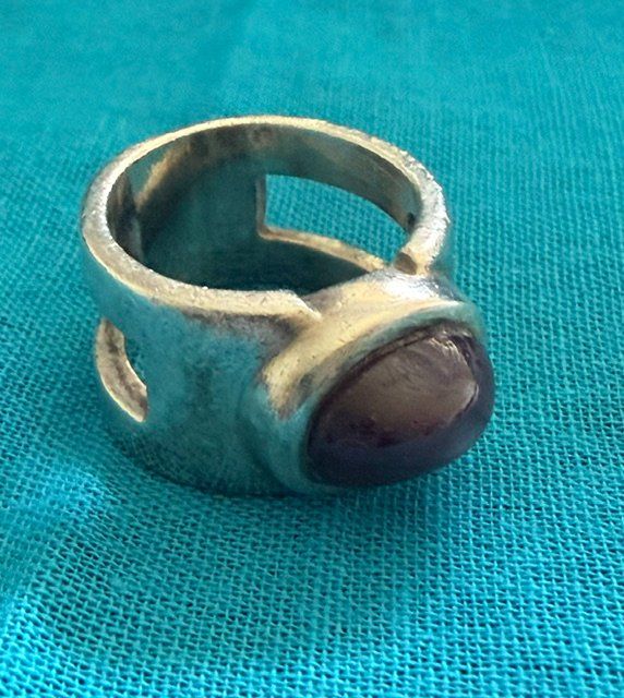 Anelli: Vintage Preloved 925 Silber Ring mit Dunkelviolett Stein – Usato da Osco venduto da Gatto_Nero 1