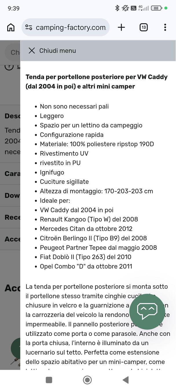 Auvents & marquises: tenda posteriore REIMO – D'occasion à Davesco-Soragno par gal_2wwd 4