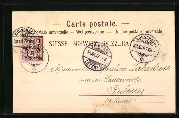 Cartoline postali: Litho Zürich, Teilansicht mit Brücke,  – Usato da Berlin venduto da bartko-reher 1